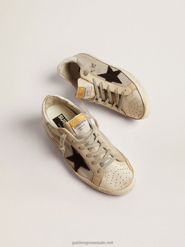 Super-Star sneakers in leather with mesh insert FN20N70 Women Golden Goose
