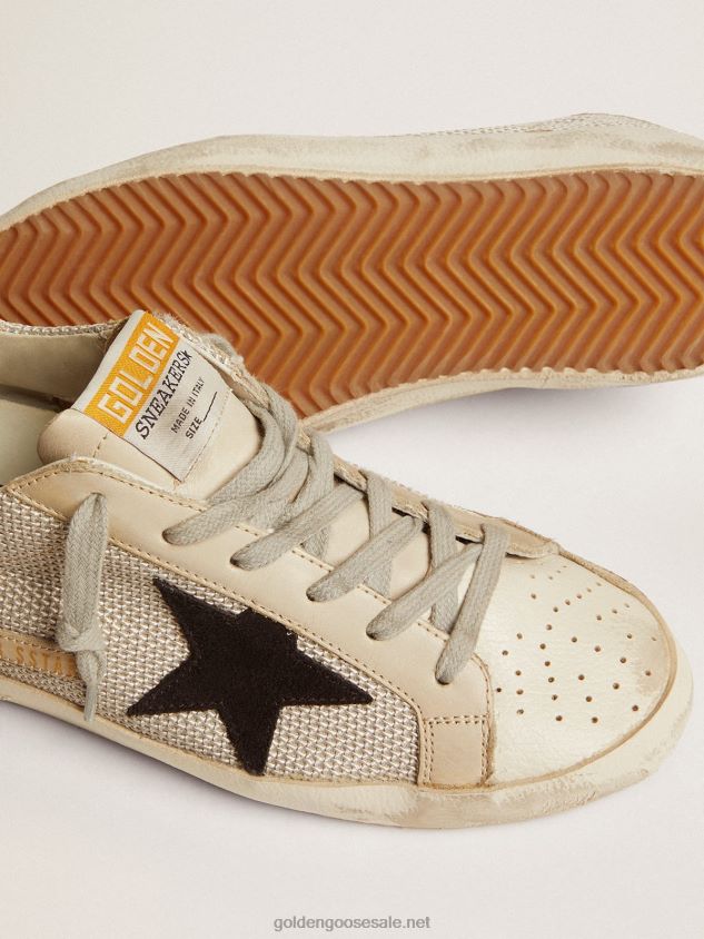 Super-Star sneakers in leather with mesh insert FN20N70 Women Golden Goose