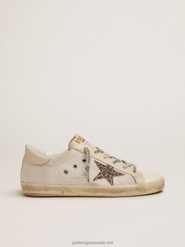 Super-Star sneakers in mesh with leopard-print star FN20N92 Women Golden Goose