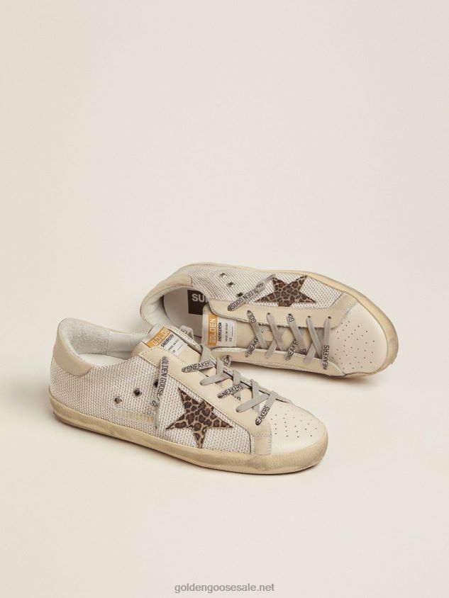 Super-Star sneakers in mesh with leopard-print star FN20N92 Women Golden Goose