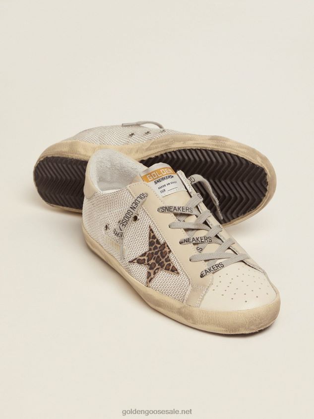 Super-Star sneakers in mesh with leopard-print star FN20N92 Women Golden Goose