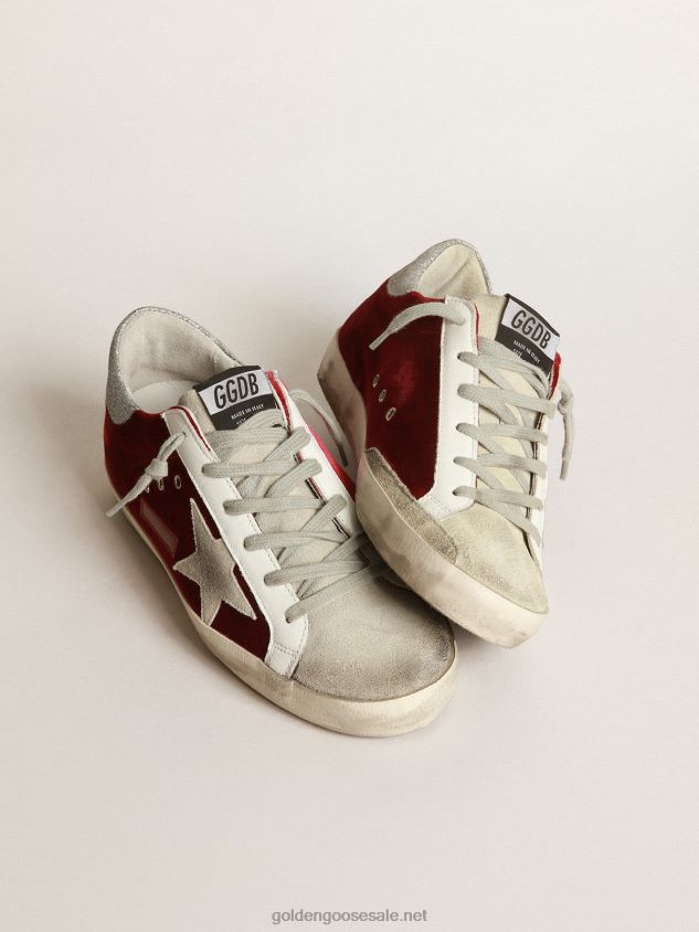 Super-Star sneakers in velvet with glittery heel tab FN20N73 Women Golden Goose