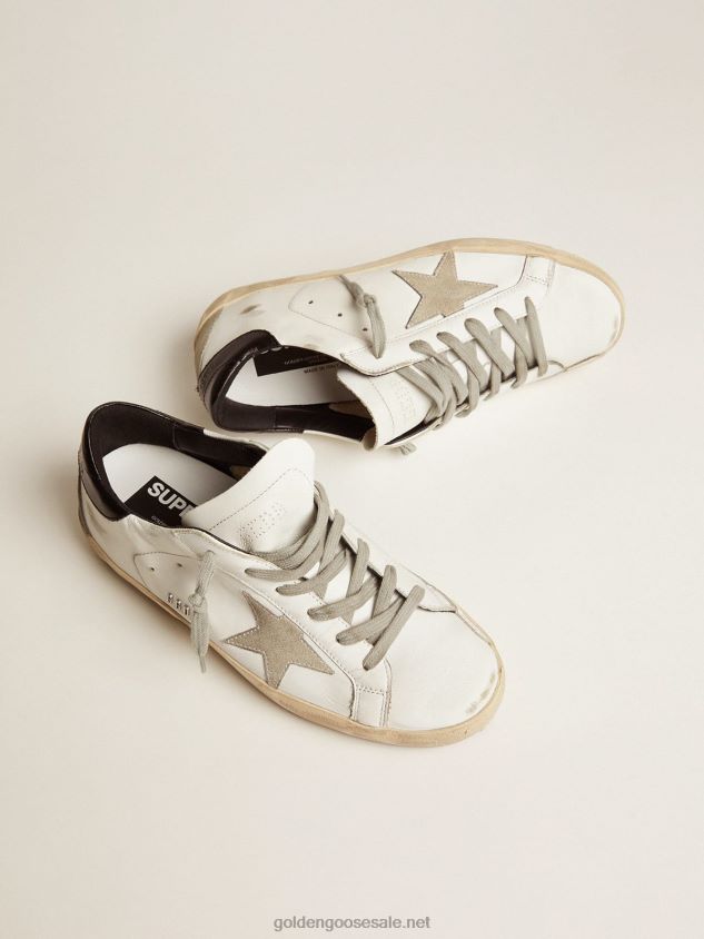 Super-Star sneakers with black heel tab and metal stud lettering FN20N10 Women Golden Goose
