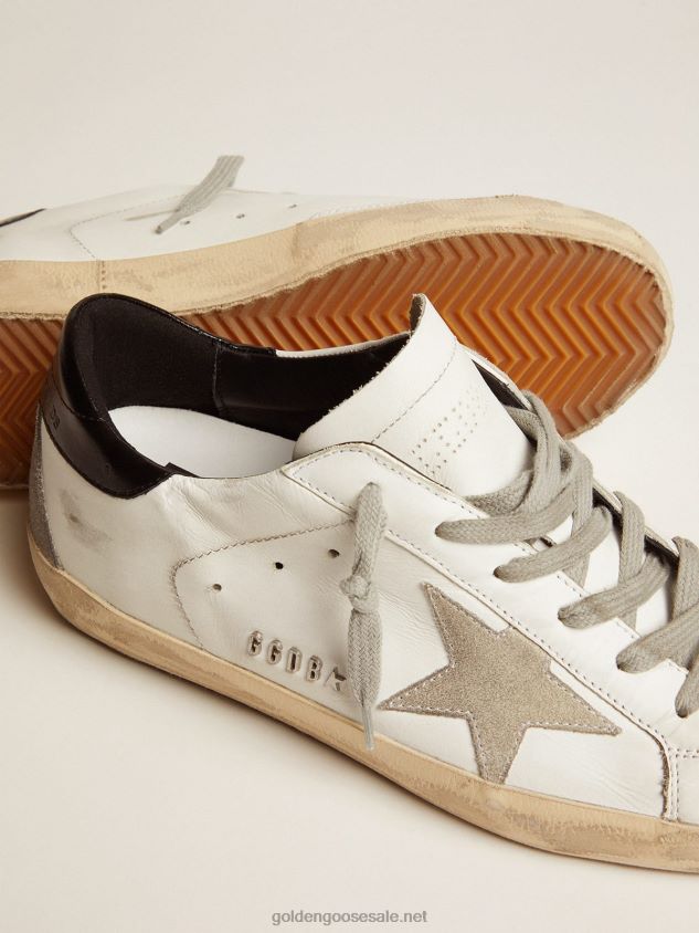 Super-Star sneakers with black heel tab and metal stud lettering FN20N10 Women Golden Goose