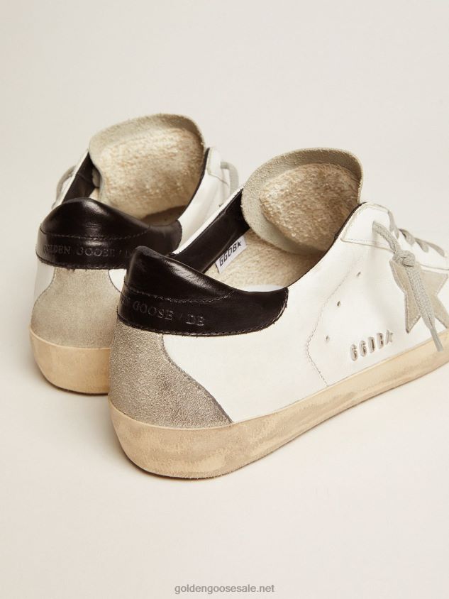 Super-Star sneakers with black heel tab and metal stud lettering FN20N10 Women Golden Goose