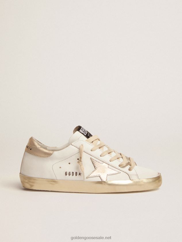 Super-Star sneakers with gold sparkle foxing and metal stud lettering FN20N60 Women Golden Goose