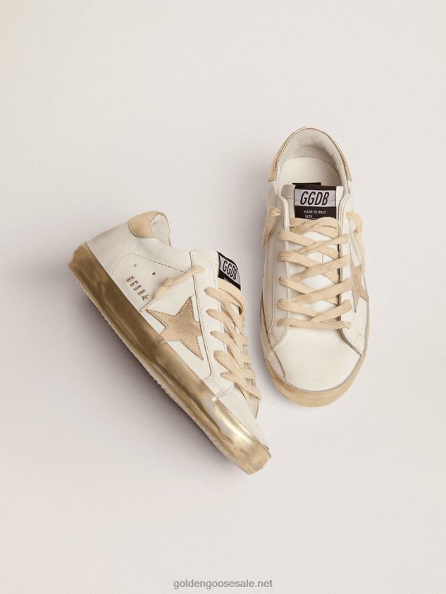 Super-Star sneakers with gold sparkle foxing and metal stud lettering FN20N60 Women Golden Goose