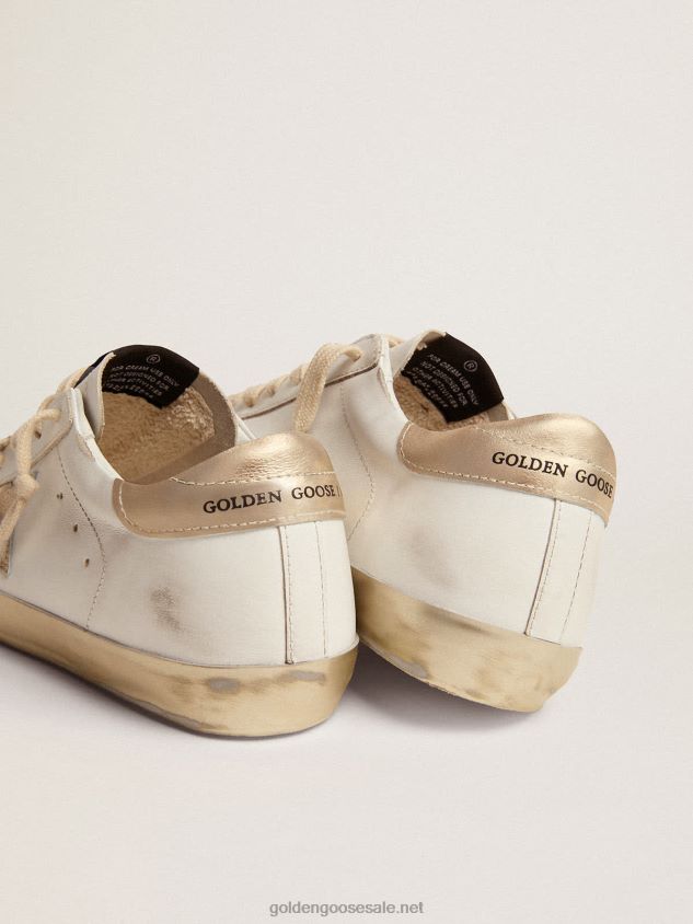 Super-Star sneakers with gold sparkle foxing and metal stud lettering FN20N60 Women Golden Goose