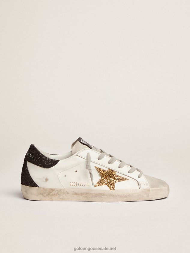 Super-Star sneakers with gold star and glittery black heel tab FN20N277 Women Golden Goose