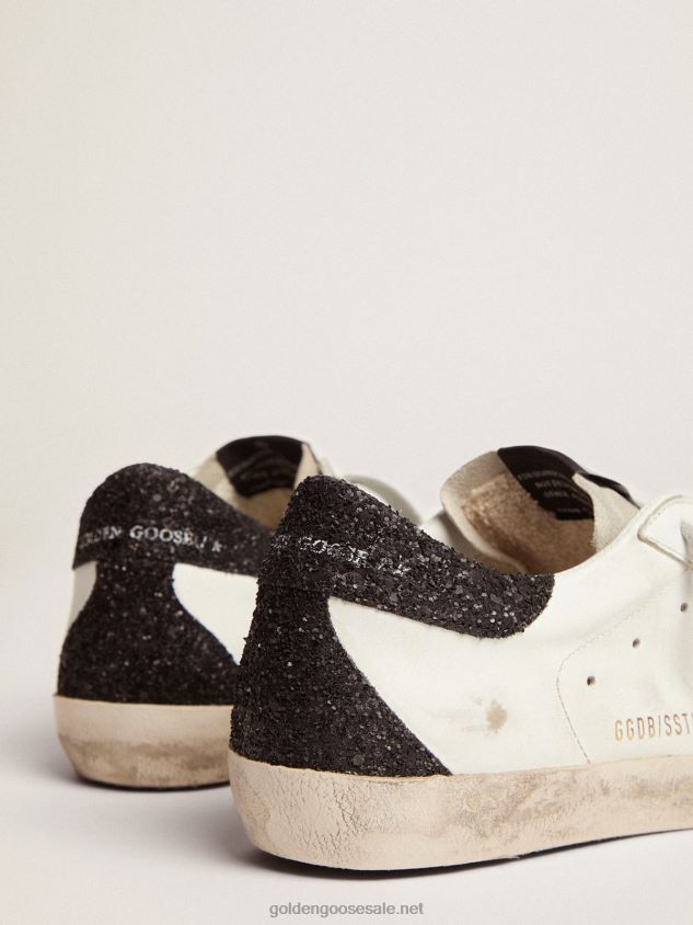 Super-Star sneakers with gold star and glittery black heel tab FN20N277 Women Golden Goose