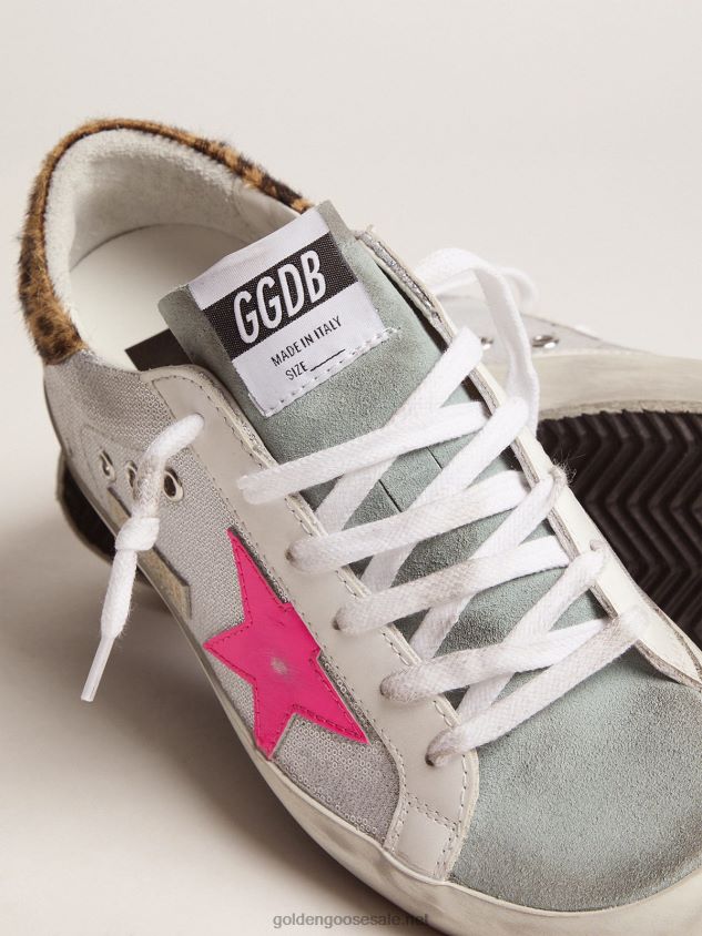 Super-Star sneakers with sequins and leopard-print heel tab FN20N91 Women Golden Goose