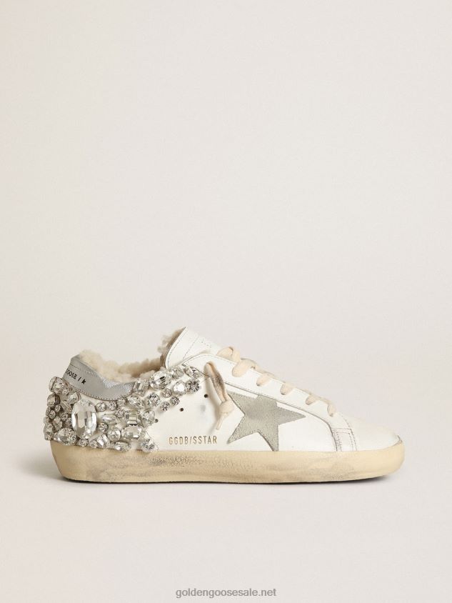 Super-Star sneakers with shearling lining and decorative crystals FN20N189 Women Golden Goose