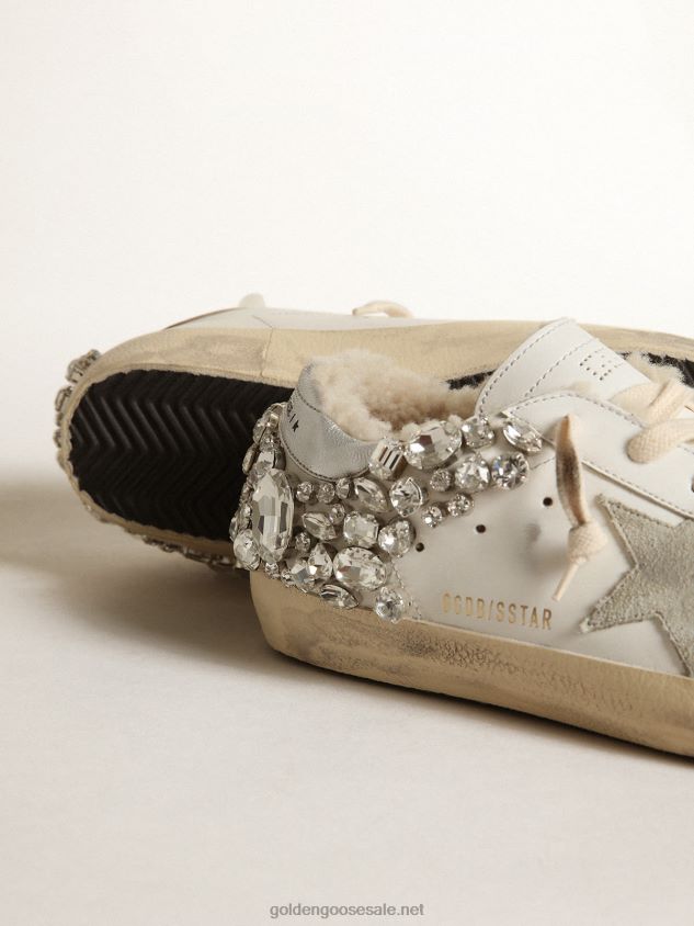 Super-Star sneakers with shearling lining and decorative crystals FN20N189 Women Golden Goose