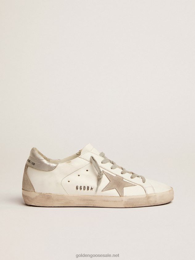 Super-Star sneakers with silver heel tab and metal stud lettering FN20N57 Women Golden Goose