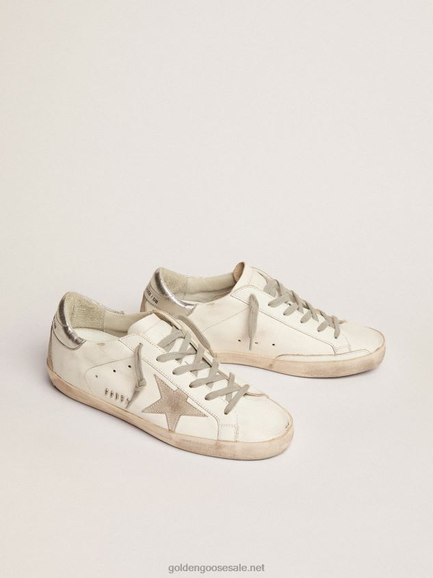 Super-Star sneakers with silver heel tab and metal stud lettering FN20N57 Women Golden Goose