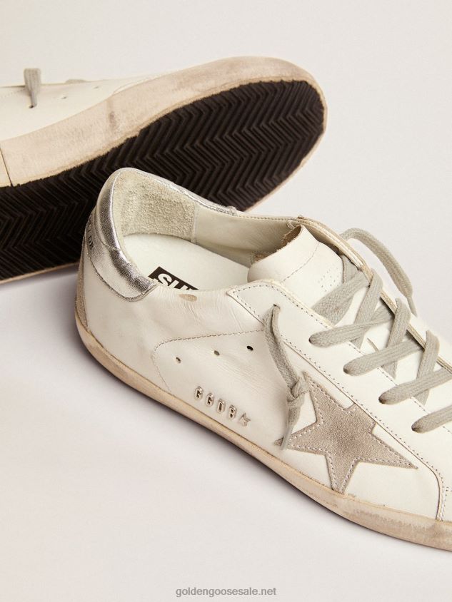 Super-Star sneakers with silver heel tab and metal stud lettering FN20N57 Women Golden Goose