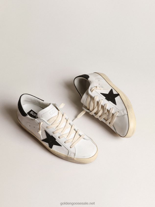 Super-Star with a black Swarovski crystal star and heel tab FN20N249 Women Golden Goose