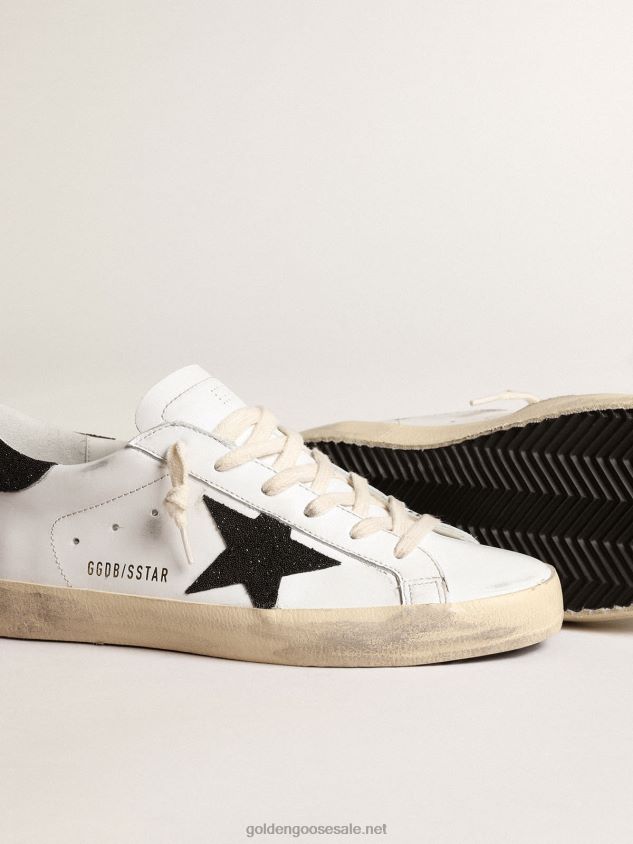 Super-Star with a black Swarovski crystal star and heel tab FN20N249 Women Golden Goose