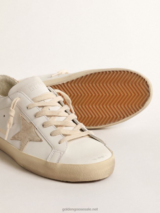 Super-Star with a suede star and peach-pink glitter heel tab FN20N197 Women Golden Goose