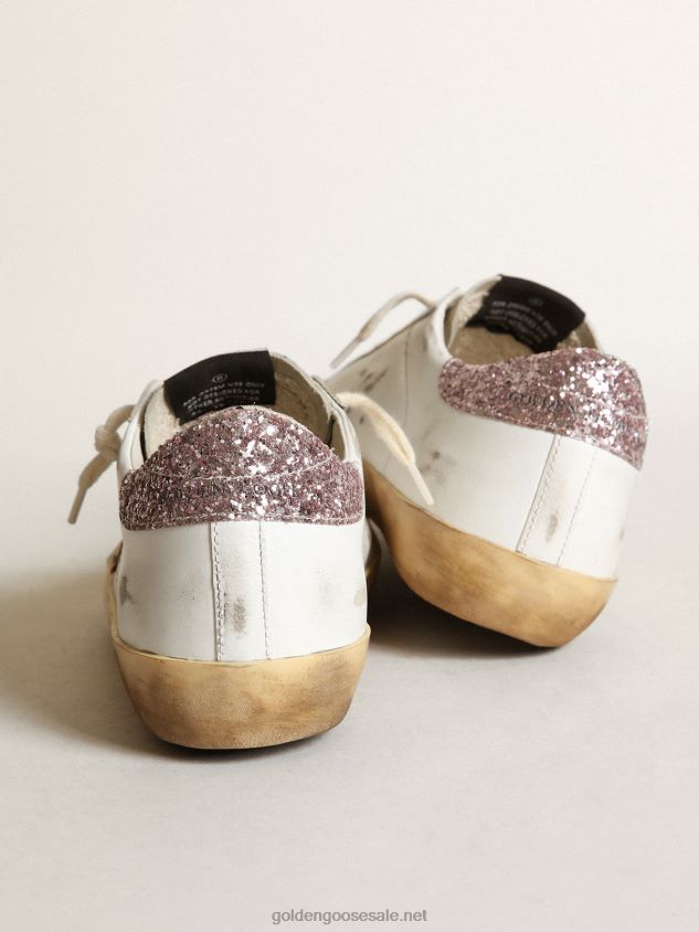 Super-Star with a tan star and pink glitter heel tab FN20N201 Women Golden Goose