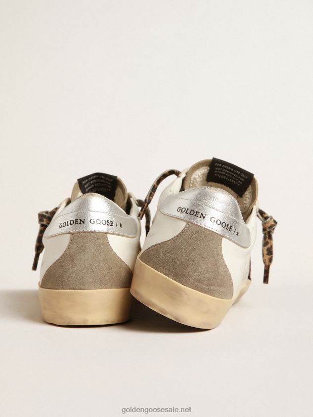 Super-Star with burgundy glitter star and silver heel tab FN20N255 Women Golden Goose