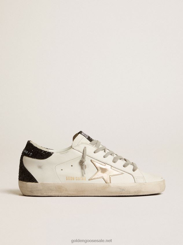 Super-Star with gold star and black glitter heel tab FN20N203 Women Golden Goose