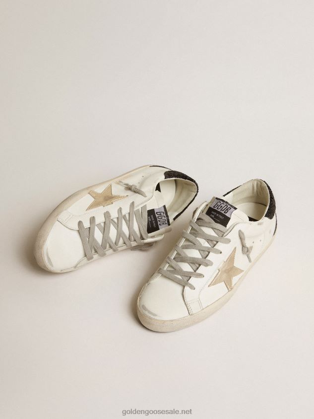 Super-Star with gold star and black glitter heel tab FN20N203 Women Golden Goose