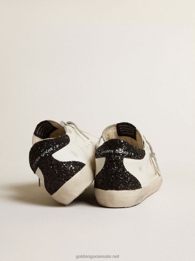 Super-Star with gold star and black glitter heel tab FN20N203 Women Golden Goose
