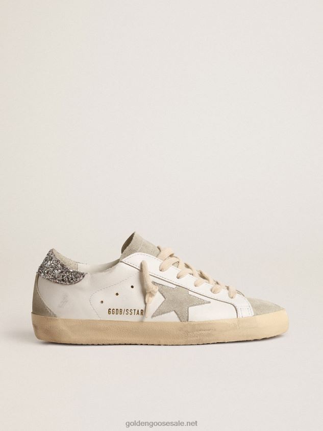 Super-Star with gray star and silver glitter heel tab FN20N216 Women Golden Goose