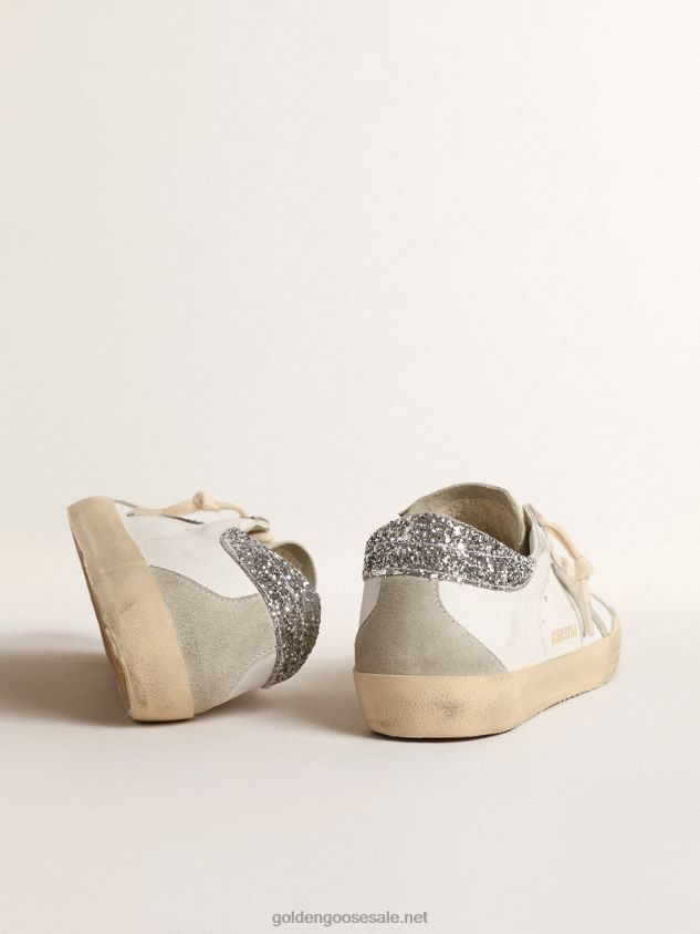 Super-Star with gray star and silver glitter heel tab FN20N216 Women Golden Goose