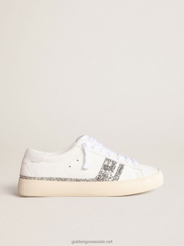 Yatay Model 1B sustainable sneakers with white bio-based upper and silver recycled glitter Y FN20N168 Women Golden Goose