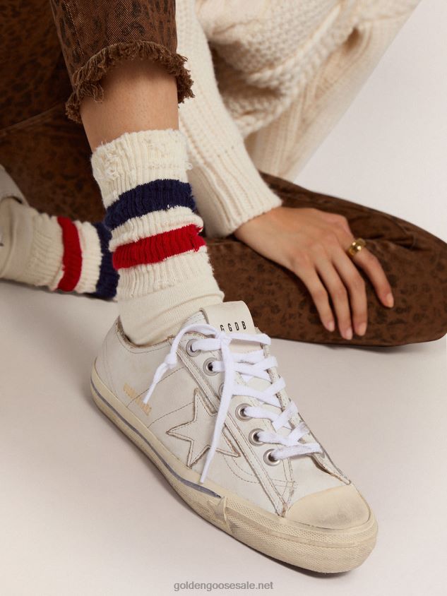 V-STAR sneakers in vintage-effect leather FN20N115 Women Golden Goose