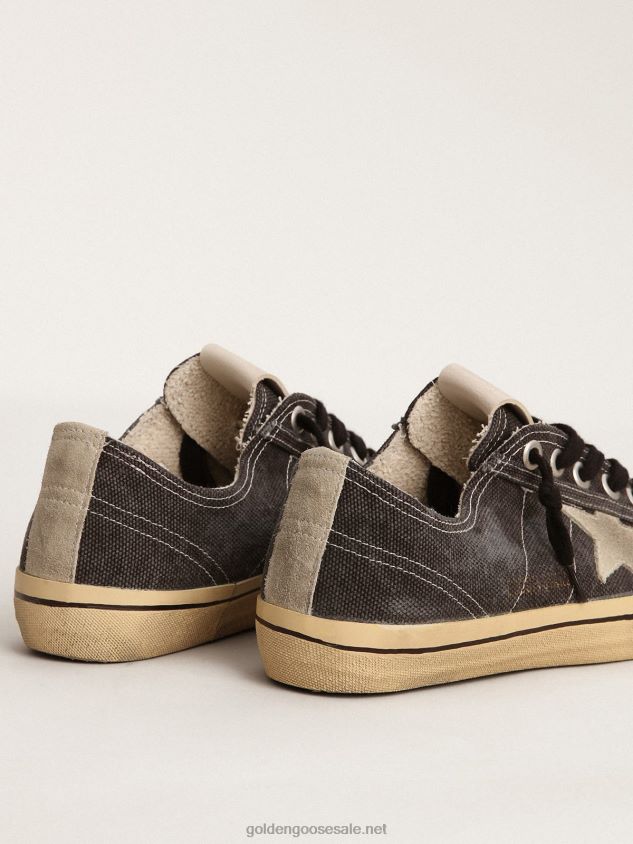 V-Star LTD sneakers in black canvas with ice-gray suede star and heel tab FN20N245 Women Golden Goose