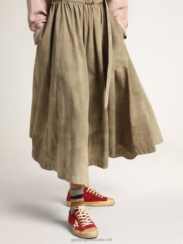 V-Star LTD sneakers in dark red suede with silver metallic leather star FN20N137 Women Golden Goose