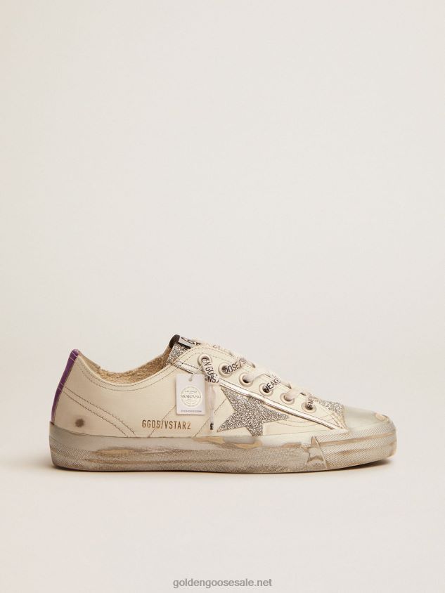 V-Star LTD sneakers in white leather and Swarovski crystals FN20N90 Women Golden Goose