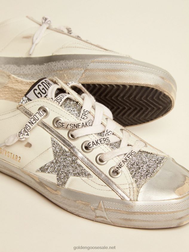 V-Star LTD sneakers in white leather and Swarovski crystals FN20N90 Women Golden Goose