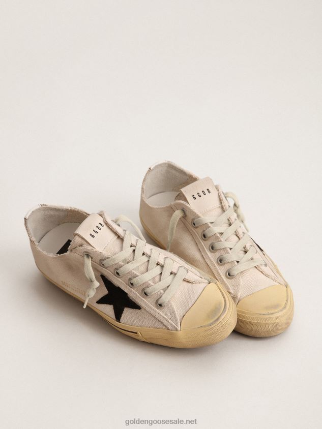 V-Star LTD sneakers with black suede star and embroidered lettering FN20N113 Women Golden Goose