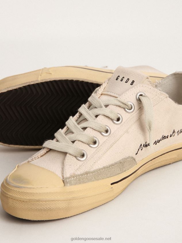 V-Star LTD sneakers with black suede star and embroidered lettering FN20N113 Women Golden Goose