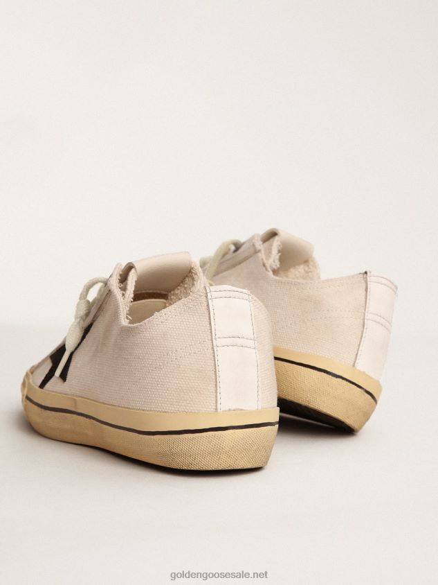 V-Star LTD sneakers with black suede star and embroidered lettering FN20N113 Women Golden Goose
