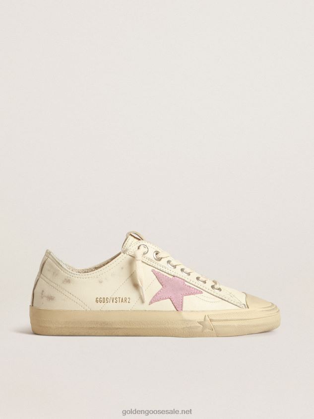 V-Star in beige nappa leather with old-rose suede star FN20N169 Women Golden Goose