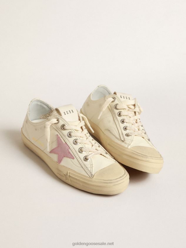 V-Star in beige nappa leather with old-rose suede star FN20N169 Women Golden Goose