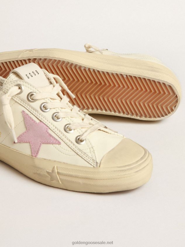 V-Star in beige nappa leather with old-rose suede star FN20N169 Women Golden Goose