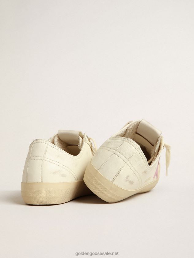 V-Star in beige nappa leather with old-rose suede star FN20N169 Women Golden Goose