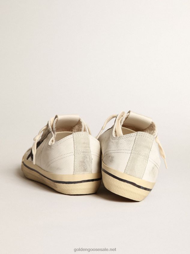 V-Star in white nappa leather with a black glitter star FN20N158 Women Golden Goose