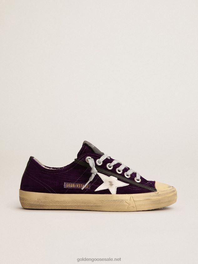 V-star LTD sneakers in purple velvet with a white leather star FN20N131 Women Golden Goose