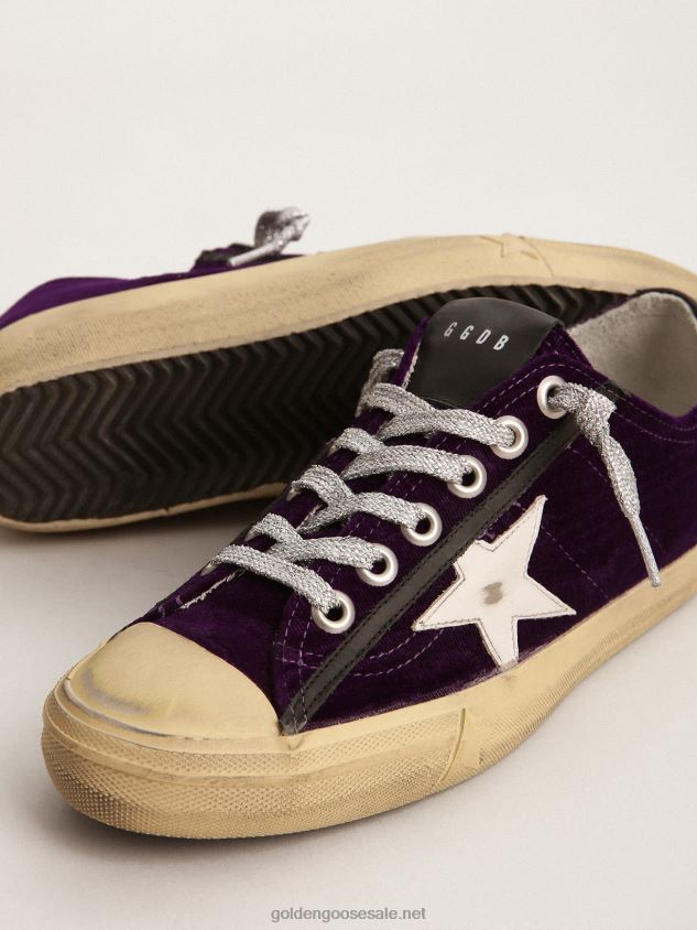 V-star LTD sneakers in purple velvet with a white leather star FN20N131 Women Golden Goose