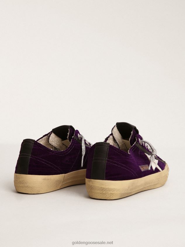 V-star LTD sneakers in purple velvet with a white leather star FN20N131 Women Golden Goose